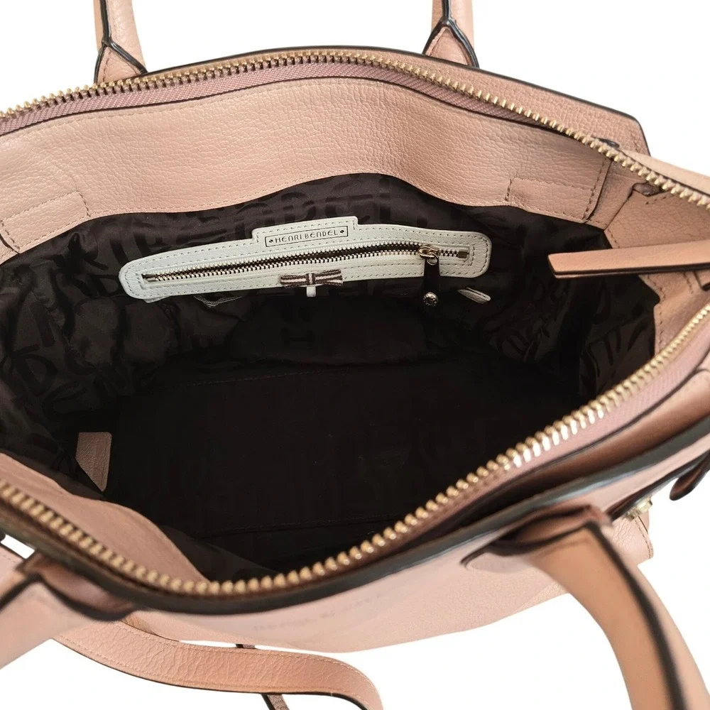 Henri‎ Bendel Pink Carlyle Satchel Bag Purse Crossbody Gold Hardware Luxury Chic